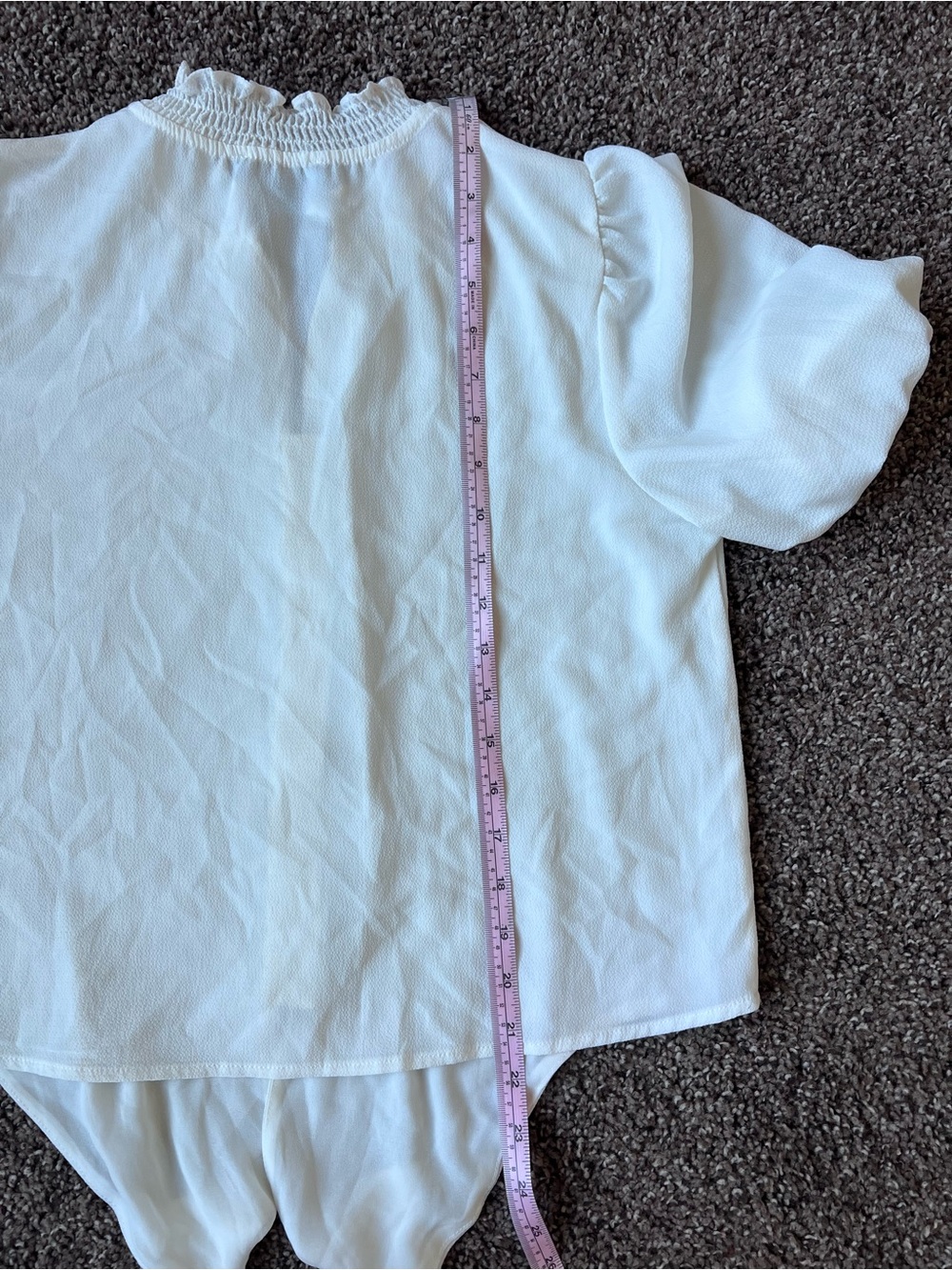 CeCe Cream Ruffled Neck Button-Front Girls' Blouse - Picture 6 of 6